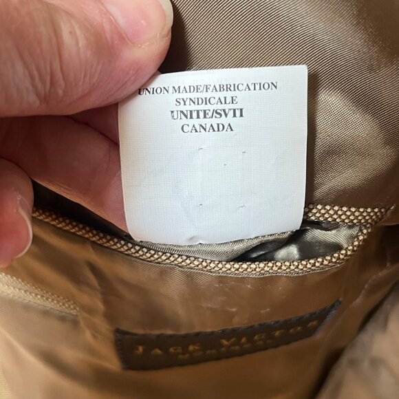 Jack Victor Noble CT Super 110s Wool Blazer Jacket Sz 40R Lt Tan Single Breasted - Picture 15 of 16